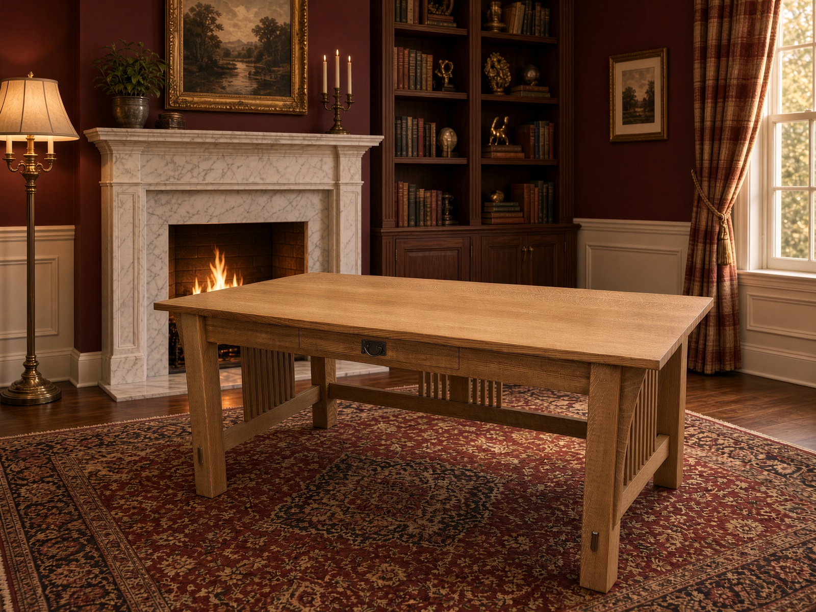 Stickley inspired oak desk