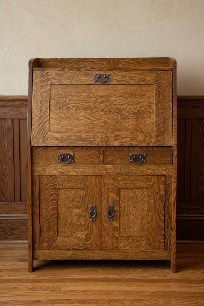 Arts and Crafts drop front desk