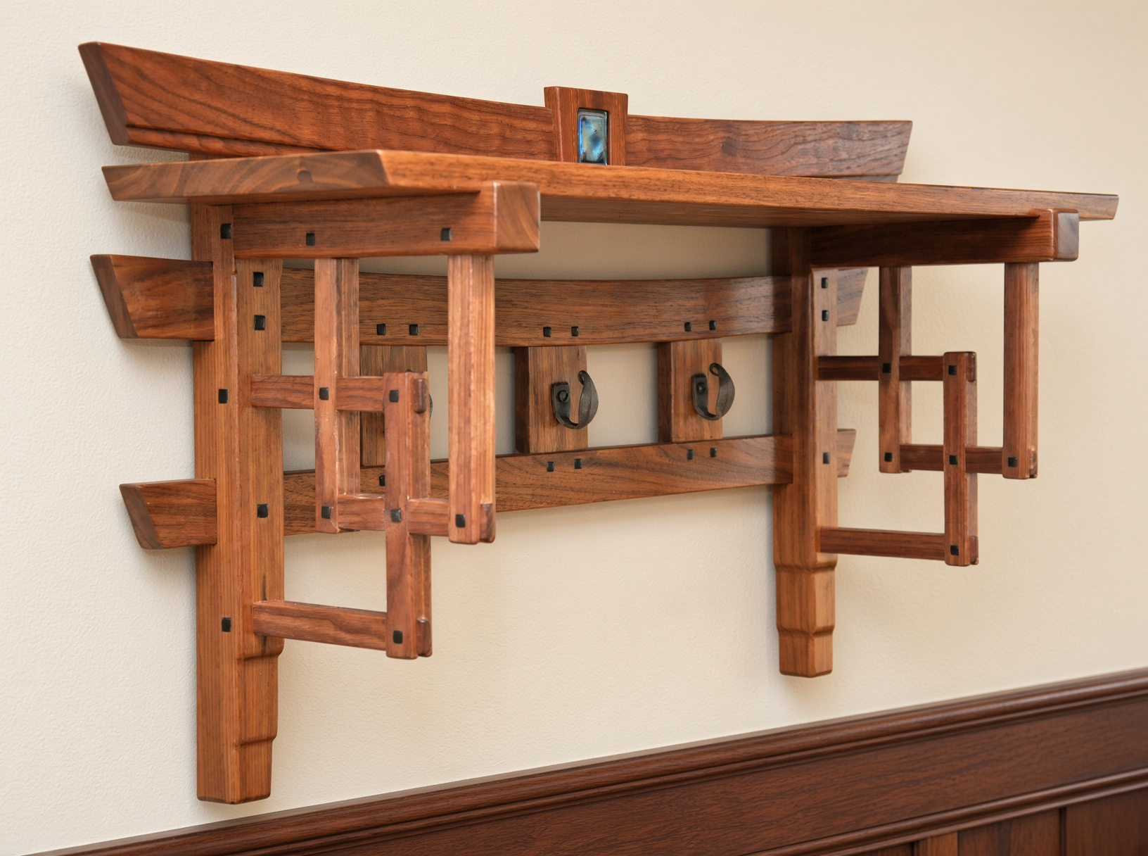 Torii inspired coat rack