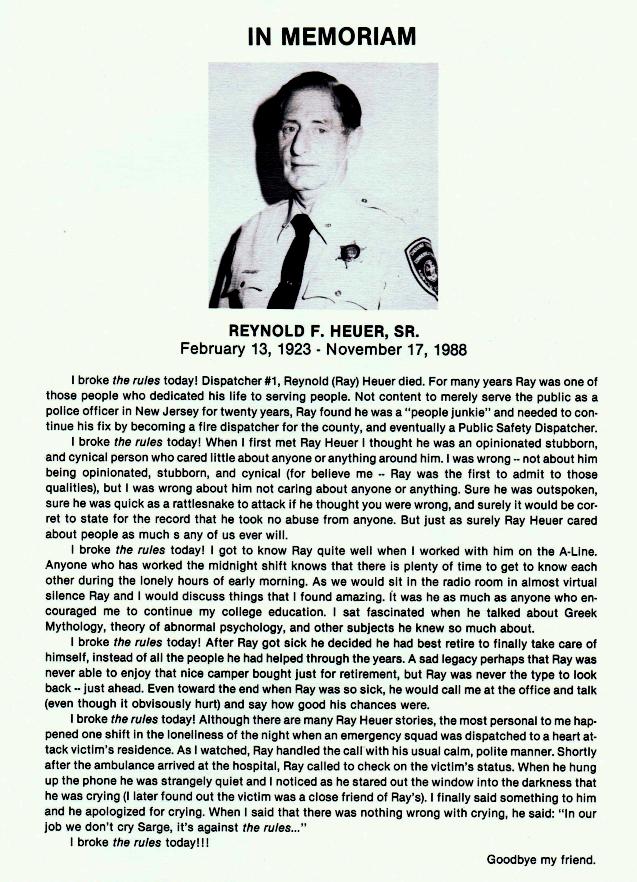 Original memorial clipping